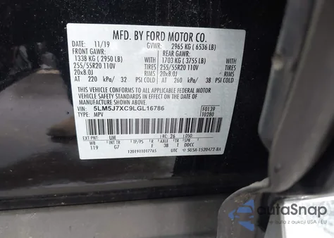 2020 Lincoln Aviator Reserve from USA, damaged, VIN 5LM5J7XC9LGL16786